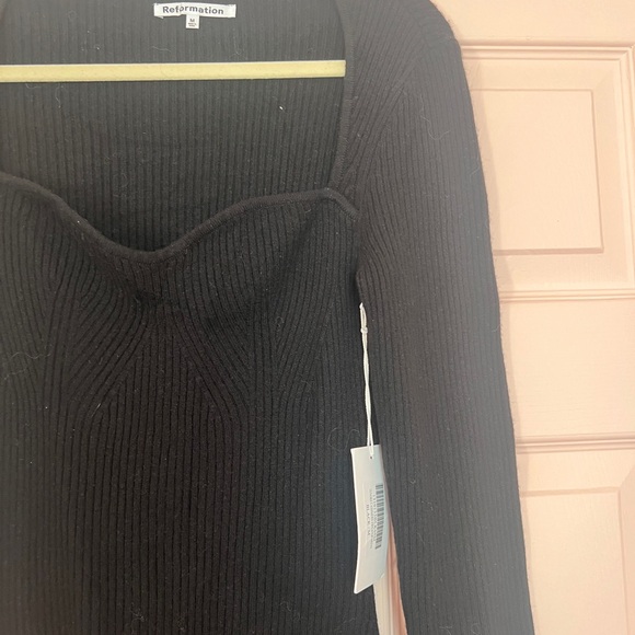 NWT Cashmere Reformation Tenore Black Sweater Midi Dress Medium - Picture 3 of 9